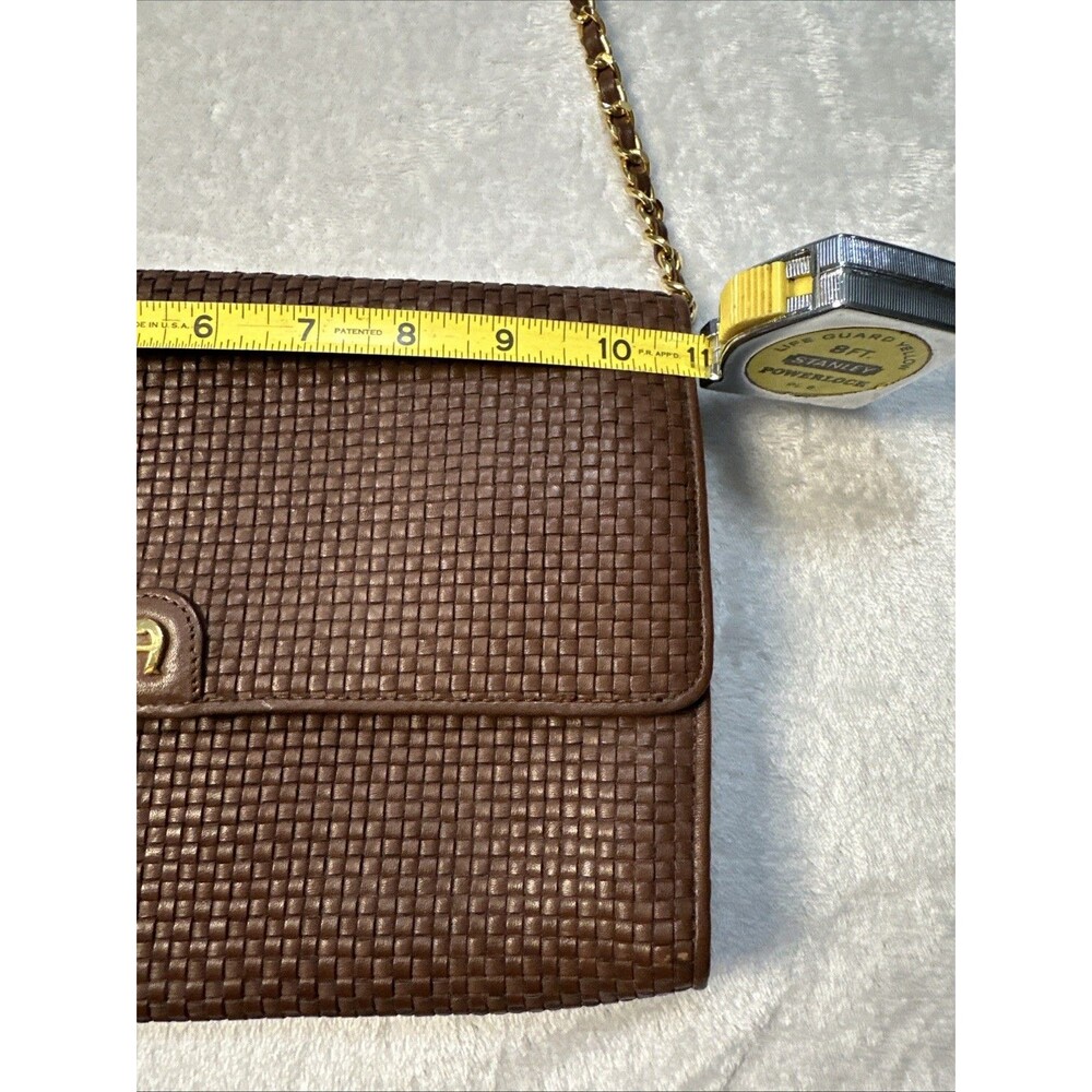 Vintage Etienne Aigner Woven Brown Crossbody Shoulder Handbag - Picture 12 of 14